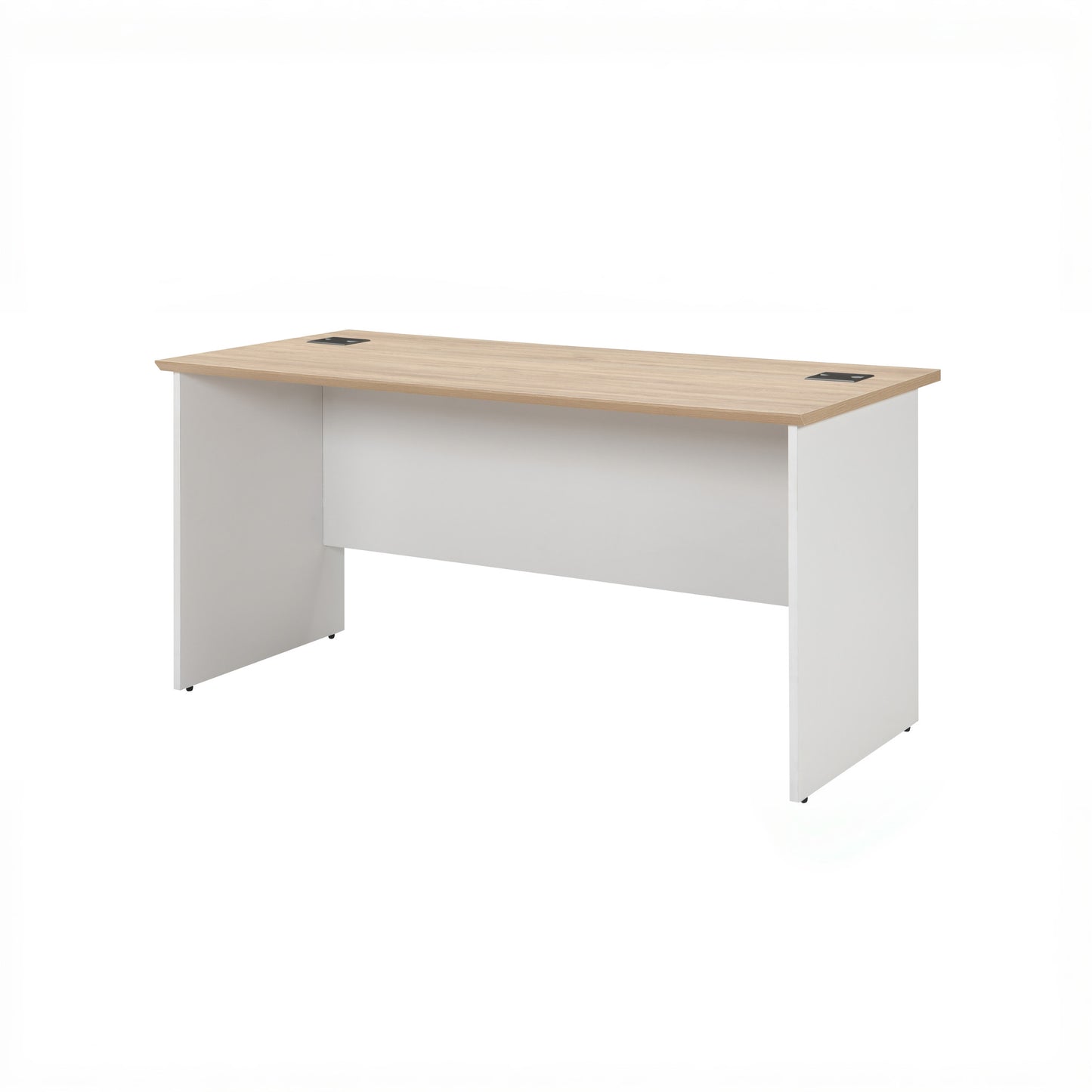 Bamboo Veneer Meeting & Training Table with Integrated Power – White Base