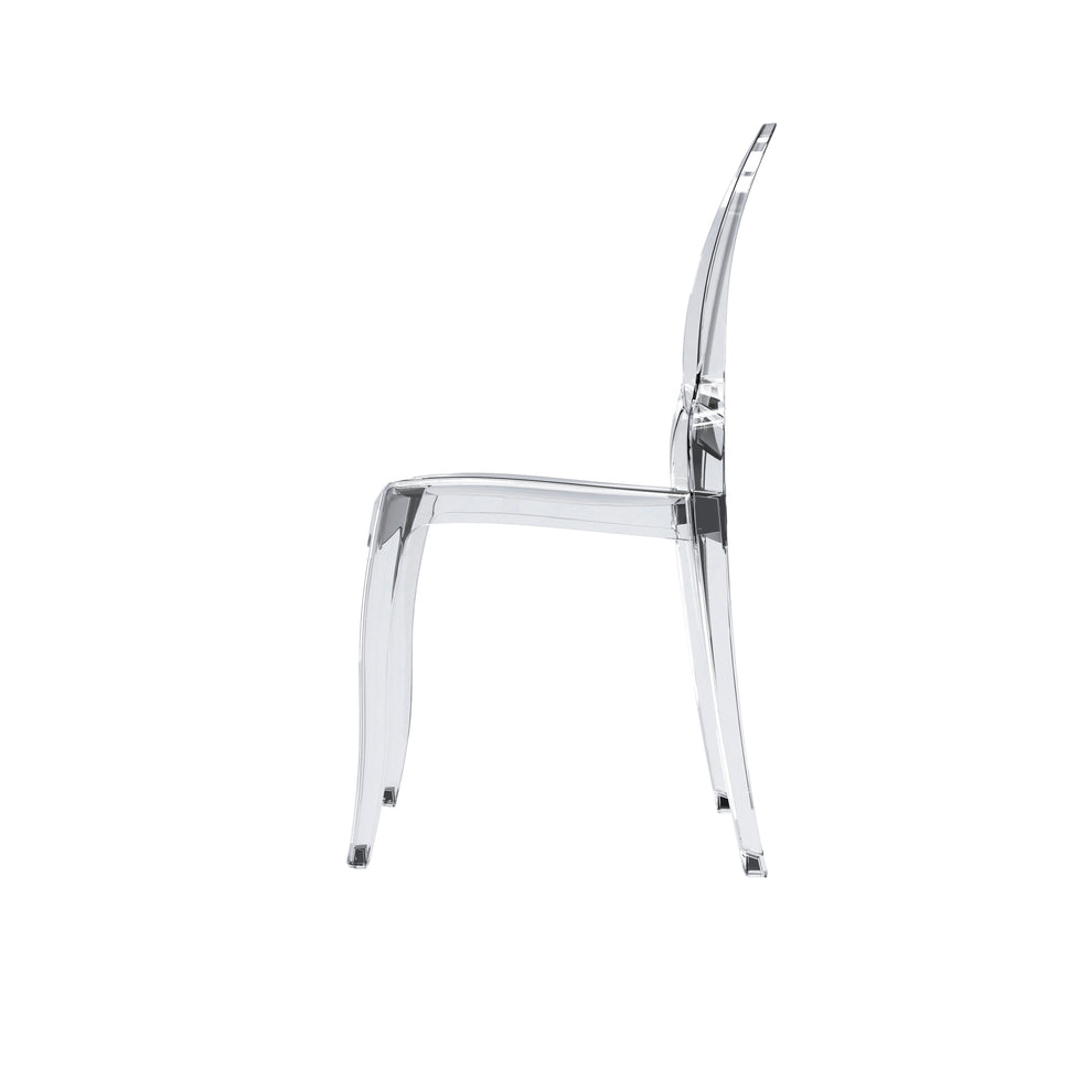 Set of 4 Clear LARGE Ghost Chairs, Modern Acrylic Stacking Chairs, Kitchen and Dining Room