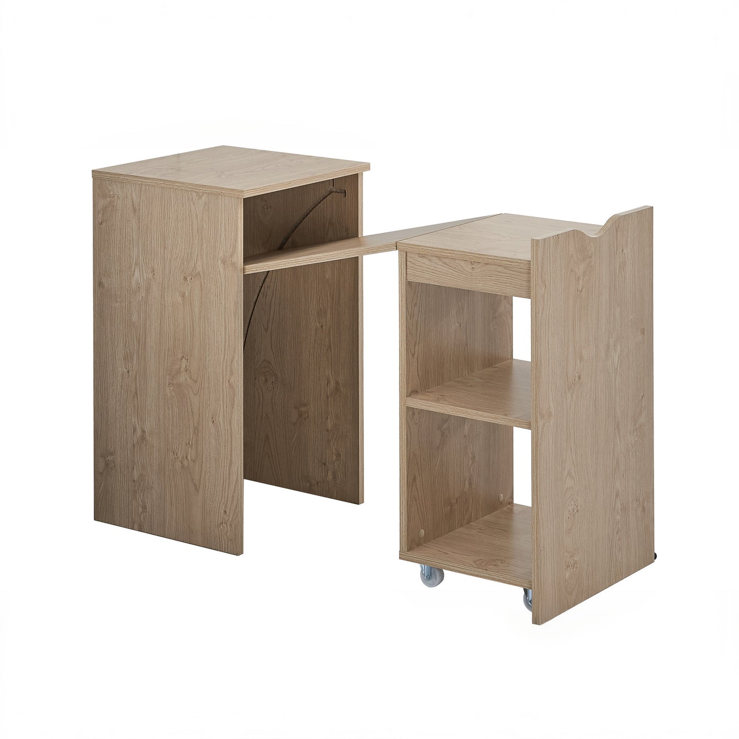 Expandable Compact Office Desk with Storage Shelves – Foldable Space-Saving Design