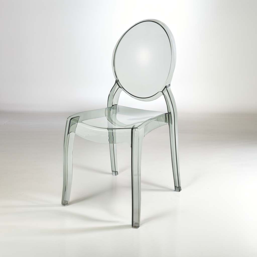 Set of 4 Clear LARGE Ghost Chairs, Modern Acrylic Stacking Chairs, Kitchen and Dining Room