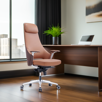 Brown Faux Leather Executive Chair