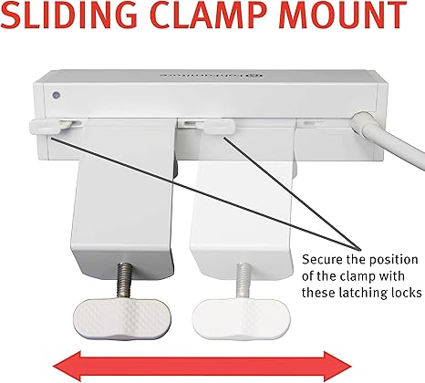 5-in-1 desk accessories Fast Charging station with 6ft cord, Sliding Desk Clamp Power Strip with 3 AC Outlet Ports, 1 USB-A Port, and 1 USB-C Port（White）