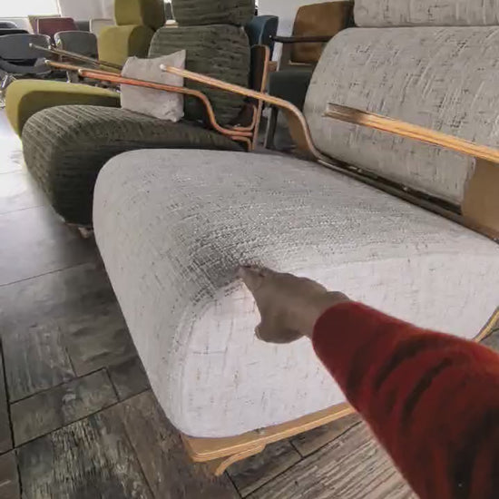 Modern Ergonomic Lounge Rocking Chair with Bentwood Frame & Plush Upholstery