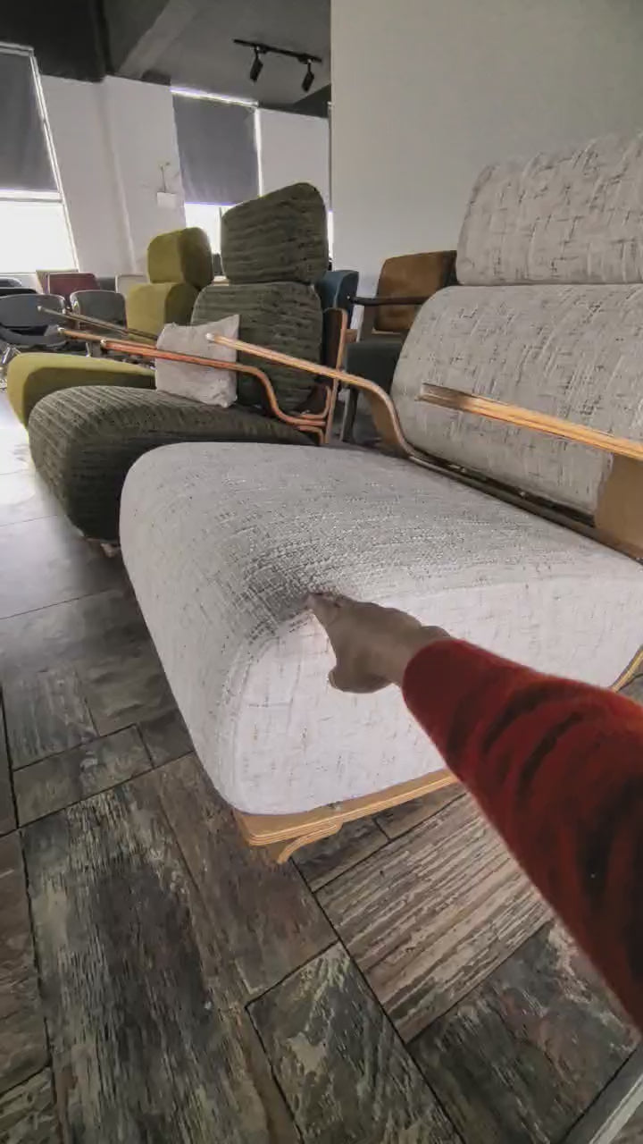 Modern Ergonomic Lounge Rocking Chair with Bentwood Frame & Plush Upholstery