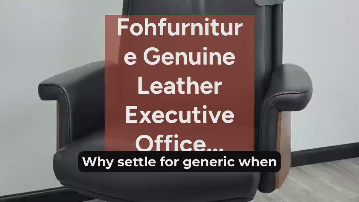 Genuine Leather Executive Office Chair – High Back