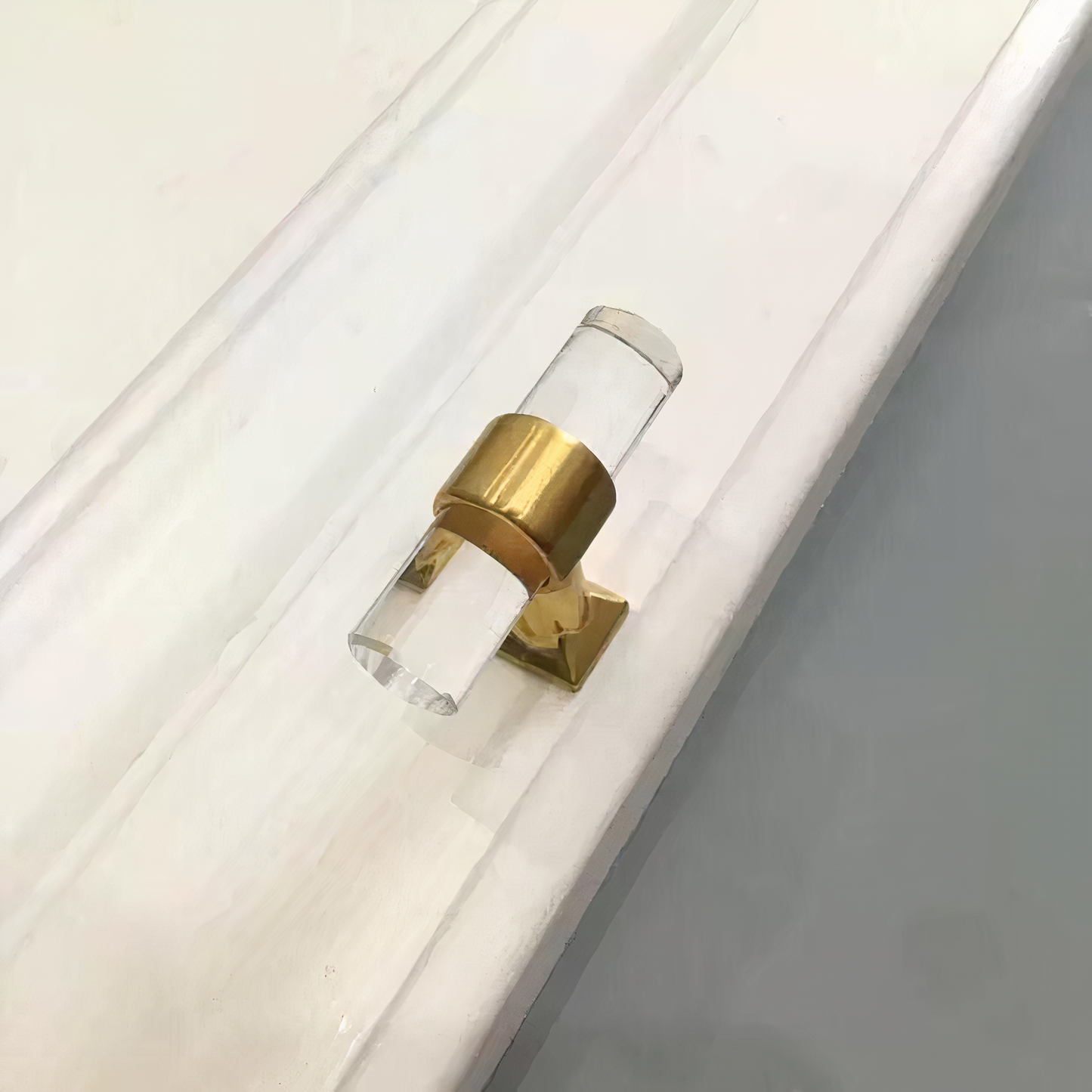 Acrylic Handle/ Bar Pull Gold Accent