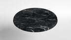 Commercial-Grade Indoor & Outdoor Table with Reinforced Stone-Composite Top: Round Black Marble-Like